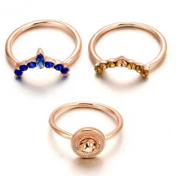 🆕Rose Gold Cluster Stacking Rings - Picture 5 of 6